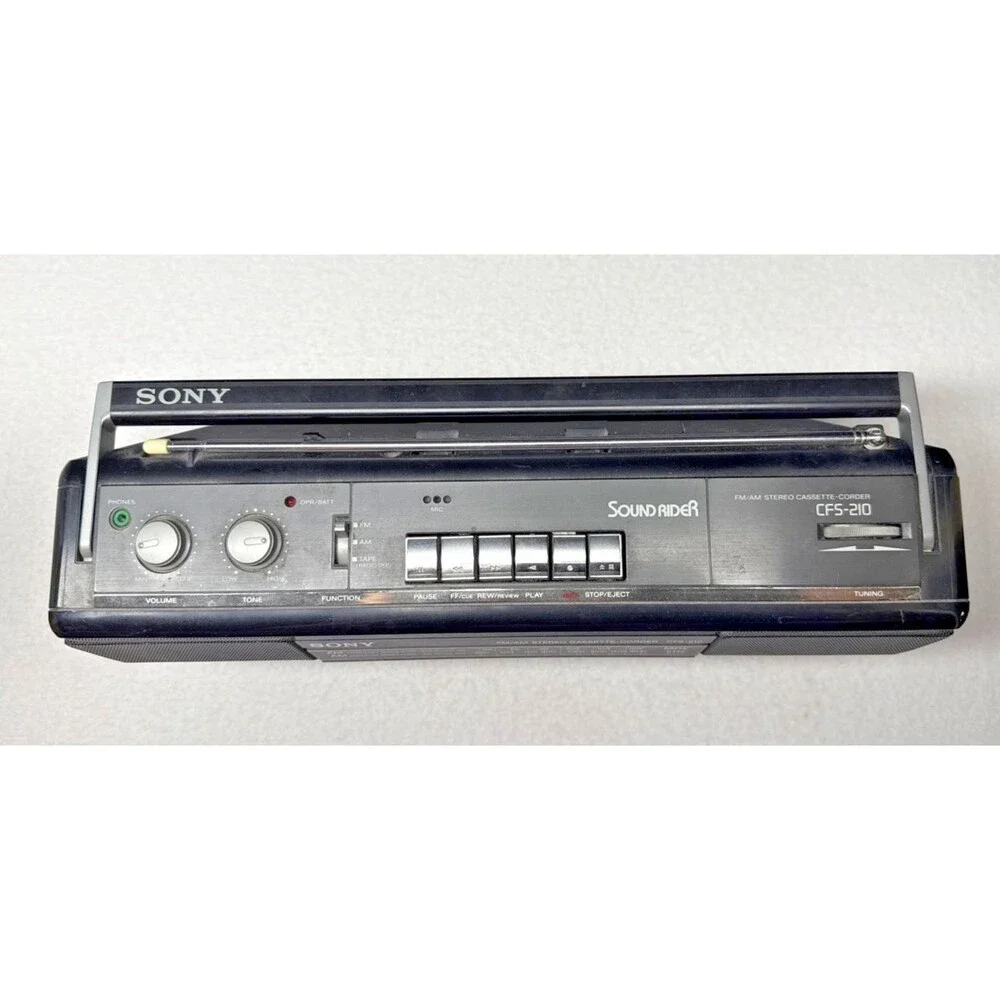 Sony CFS-210 Soundrider AM FM Stereo Cassette Boombox Radio Tested Works Vintage